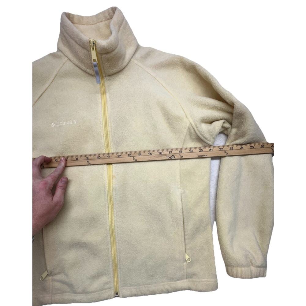 Columbia Womens Size M yellow ￼Fleece Full Zip Up Jacket Long Sleeve Outdoor - Picture 4 of 8